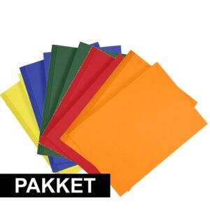 10 stuks A4 hobby karton in 5 kleuren geel/donkergroen/blauw/oranje/rood 10106026