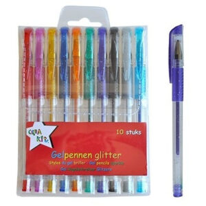 10 stuks glitter gekleurde gelpennen 10183167