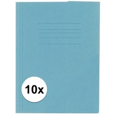 10 stuks opbergmappen folio formaat blauw 10135498