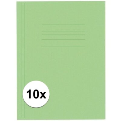 10 stuks opbergmappen folio formaat groen 10135495