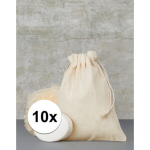 10 x Voordelige beige cadeau tasjes 15 x 20 cm 10119697