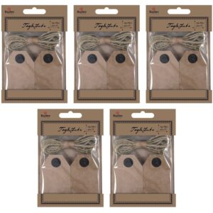 100x Cadeau tags/labels kraftpapier/karton aan jute touw 7 cm 10176995