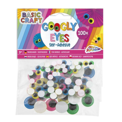 100x Hobby artikelen gekleurde googly eyes 10220431