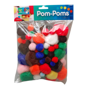 100x Hobby pompoms verschillende maten en kleuren 10213206