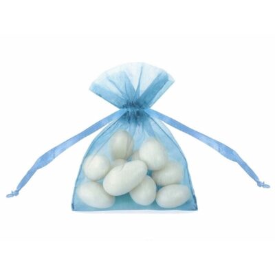 100x stuks Blauwe organza cadeauzakjes 10 cm 10209166