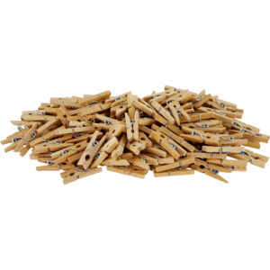 100x stuks naturel kleur hobby knutselen mini knijpers/knijpertjes 2.5 cm 10333129