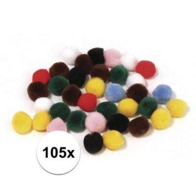 105x Hobby balletjes gekleurd 25 mm 10107958