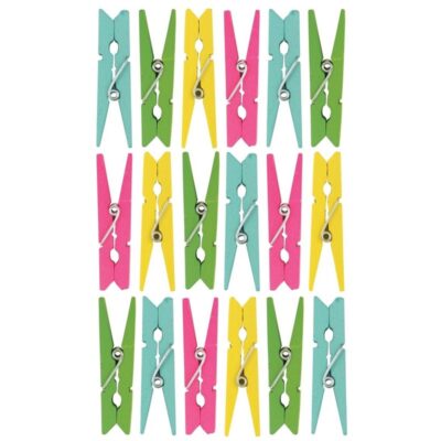 108x Feest decoratie mini gekleurde knijpers 5 cm 10174711