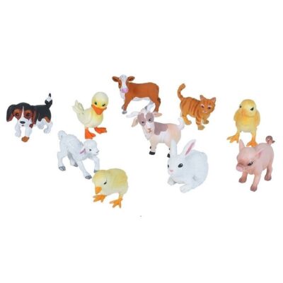 10x Boerderijdieren baby dieren speelgoed figuren 10174763