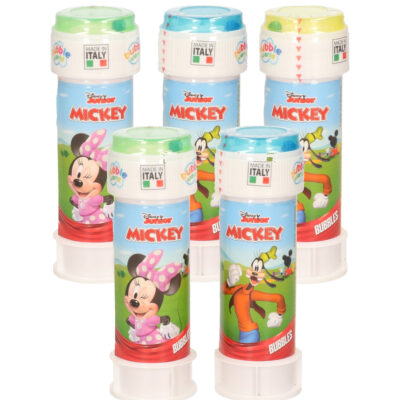 10x Disney Mickey Mouse bellenblaas flesjes met bal spelletje in dop 60 ml voor kinderen 10335244