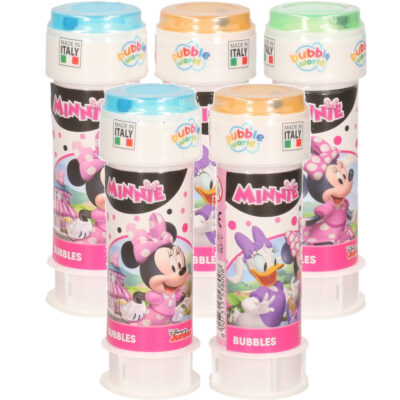 10x Disney Minnie Mouse bellenblaas flesjes met bal spelletje in dop 60 ml voor kinderen 10335250