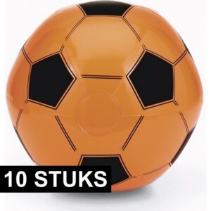 10x EK/WK voetbal strandbal oranje 10142328