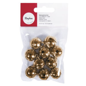 10x Gouden metalen belletjes met oog 19 mm hobby/knutsel benodigdheden 10228354