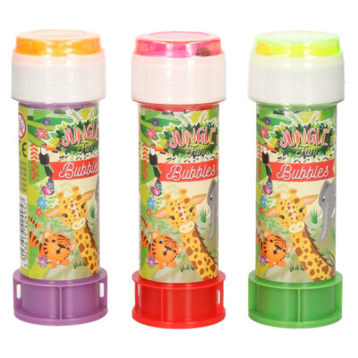 10x Jungle/safari dieren bellenblaas flesjes met bal spelletje in dop 60 ml voor kinderen 10334729