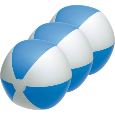 10x Opblaasbare strandballen blauw/wit 28 cm speelgoed 10219489