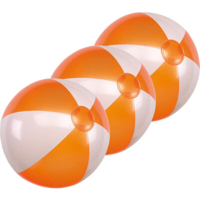 10x Opblaasbare strandballen oranje/wit 28 cm speelgoed 10210257