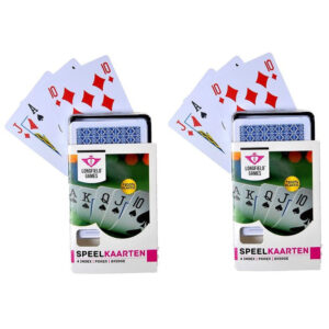 10x Speelkaarten plastic poker/bridge/kaartspel in box 10239890