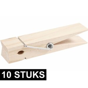 10x XXL houten knijpers 15 cm 10140694