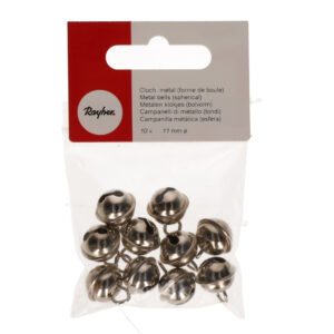 10x Zilveren metalen belletjes met oog 11 mm hobby/knutsel benodigdheden 10228373