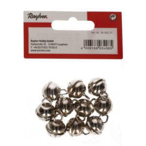 10x Zilveren metalen belletjes met oog 15 mm hobby/knutsel benodigdheden 10228360