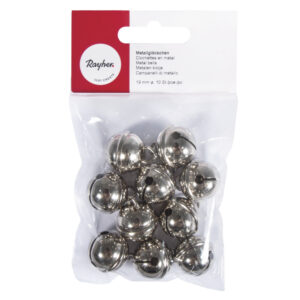 10x Zilveren metalen belletjes met oog 19 mm hobby/knutsel benodigdheden 10228350