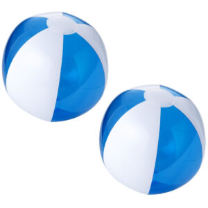 10x stuks opblaasbare strandballen blauw/wit 30 cm 10218955