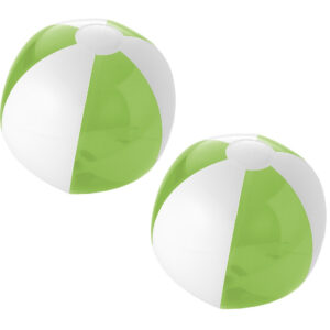 10x stuks opblaasbare strandballen groen/wit 30 cm 10218960