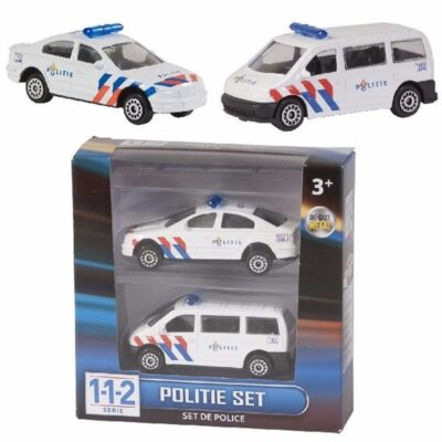 112 Politie speelgoed auto wagens setje van 2 stuks - autos 7 cm 10097901