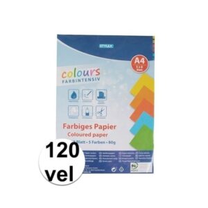 120 velletjes Hobby papier gekleurd A4 10115603