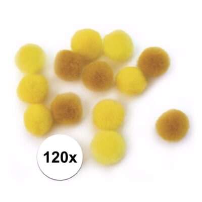 120x Hobby balletjes geel 15 mm 10107982