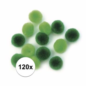 120x Hobby balletjes groen 15 mm 10108946