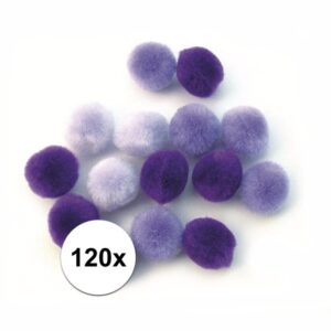 120x Hobby balletjes lila 15 mm 10108037