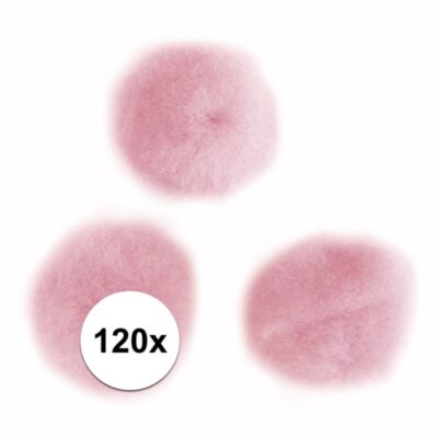 120x Roze decoratieve pompons 15 mm 10107828