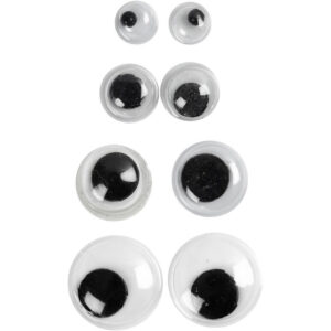 120x Wiebel oogjes/googly eyes 4-6-8-10 mm 10228384