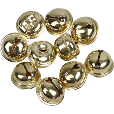 12x Gouden metalen belletjes 13-15-17 mm met oog hobby/knutsel benodigdheden 10228431