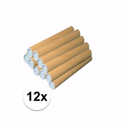 12x Hobbymateriaal kartonnen koker 68 x 10 cm 10155734