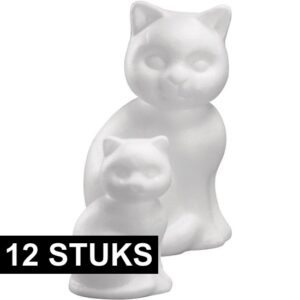 12x Hobbymateriaal piepschuim katten 23 cm 10162176