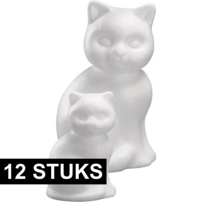 12x Hobbymateriaal piepschuim katten 23 cm 10162176