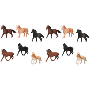 12x Plastic paarden speelgoed figuren 13