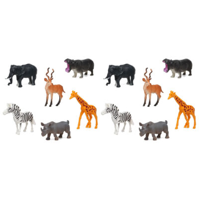 12x Plastic safari/jungle dieren speelgoed figuren 14 cm voor kinderen 10208902