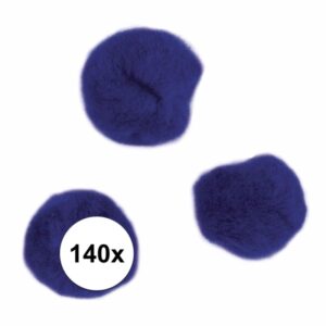 140x Hobby balletjes donkerblauw 7 mm 10108977