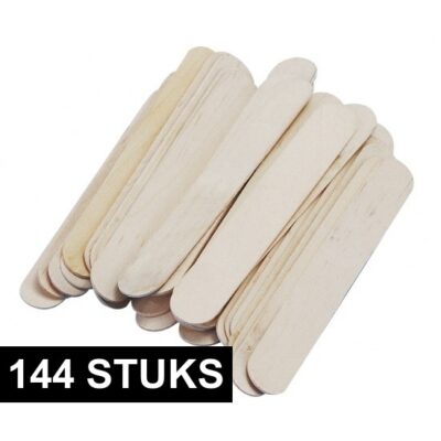 144x Knutsel stokjes van hout naturel 150 x 20 mm 10165950