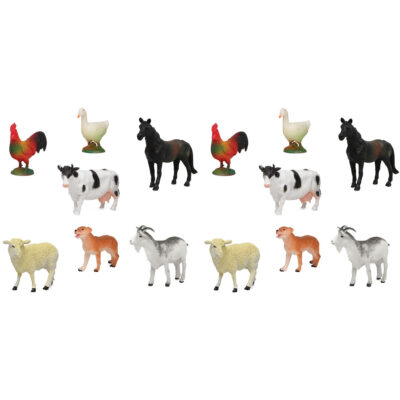 14x Plastic boerderij dieren speelgoed figuren 9 cm voor kinderen 10208957