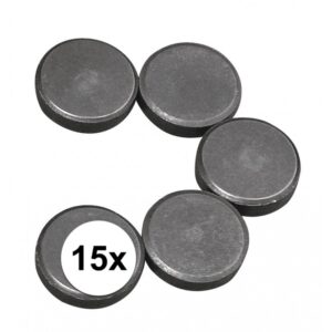 15x Knutsel magneten rond 20 x 5 mm 10111179