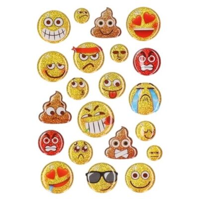 15x glitter 3d smiley stickers op vel 10102112