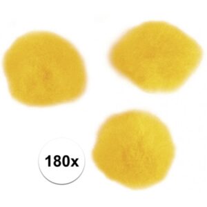 180x Decoratieve pompons 15 mm geel 10108068