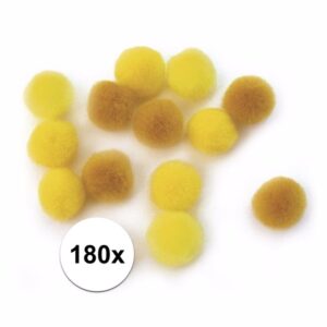 180x Hobby balletjes geel 15 mm 10107985