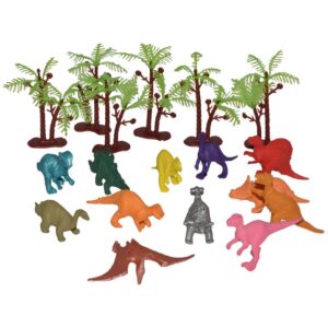 18x Plastic speelgoed dinosaurussen in emmer 10142415