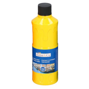 1x Acrylverf / temperaverf fles geel 250 ml 10195012