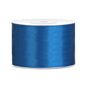 1x Hobby/decoratie blauw satijnen sierlinten 5 cm/50 mm x 25 meter 10206993